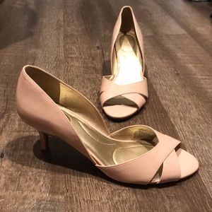 Blush pink kitten heels